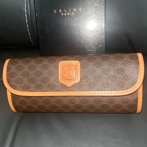 Celine Macadam Coated Canvas Clutch / Cosmetic Case - New in box